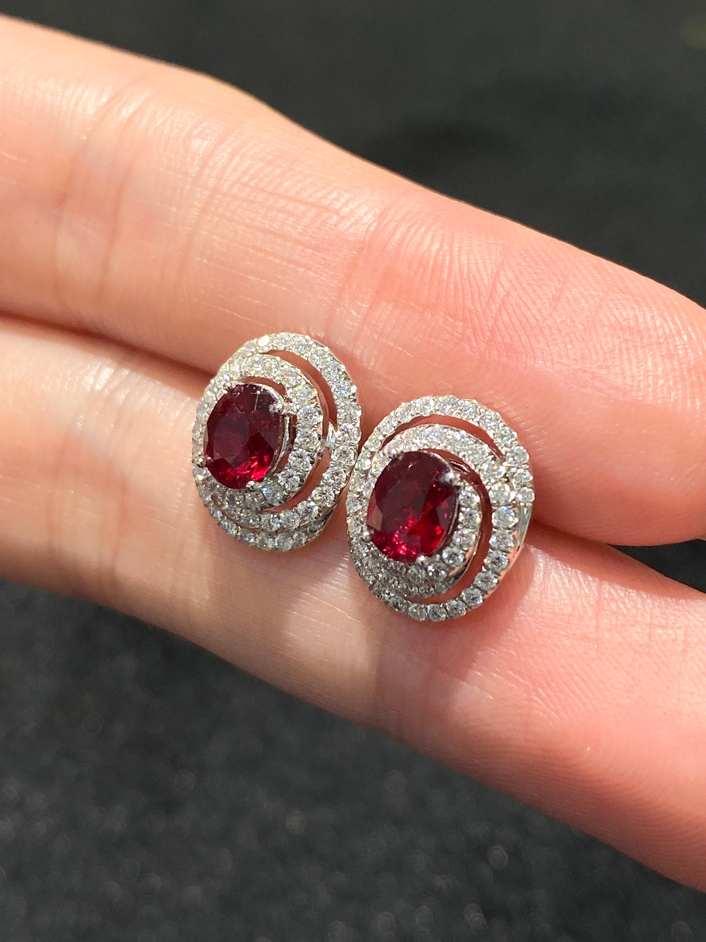 Natural Unheated Ruby 1.46ct Earrings