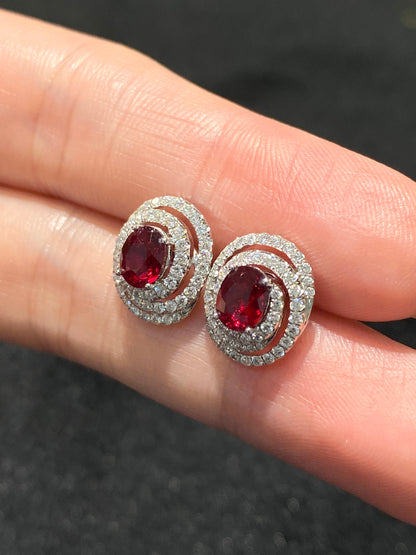 Natural Unheated Ruby 1.46ct Earrings