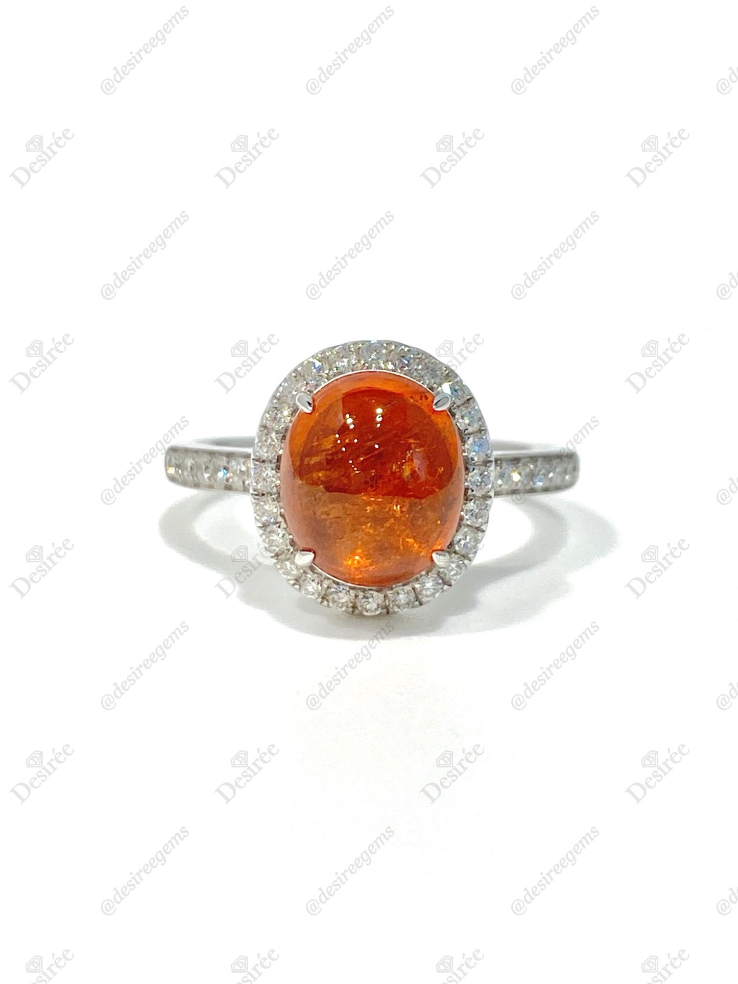 Natural Mandarin Garnet 3.24ct Ring