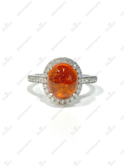 Natural Mandarin Garnet 3.24ct Ring