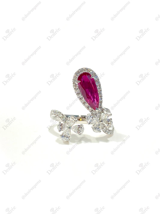 Natural Unheated Pigeon’s Blood Ruby 1.22ct Ring