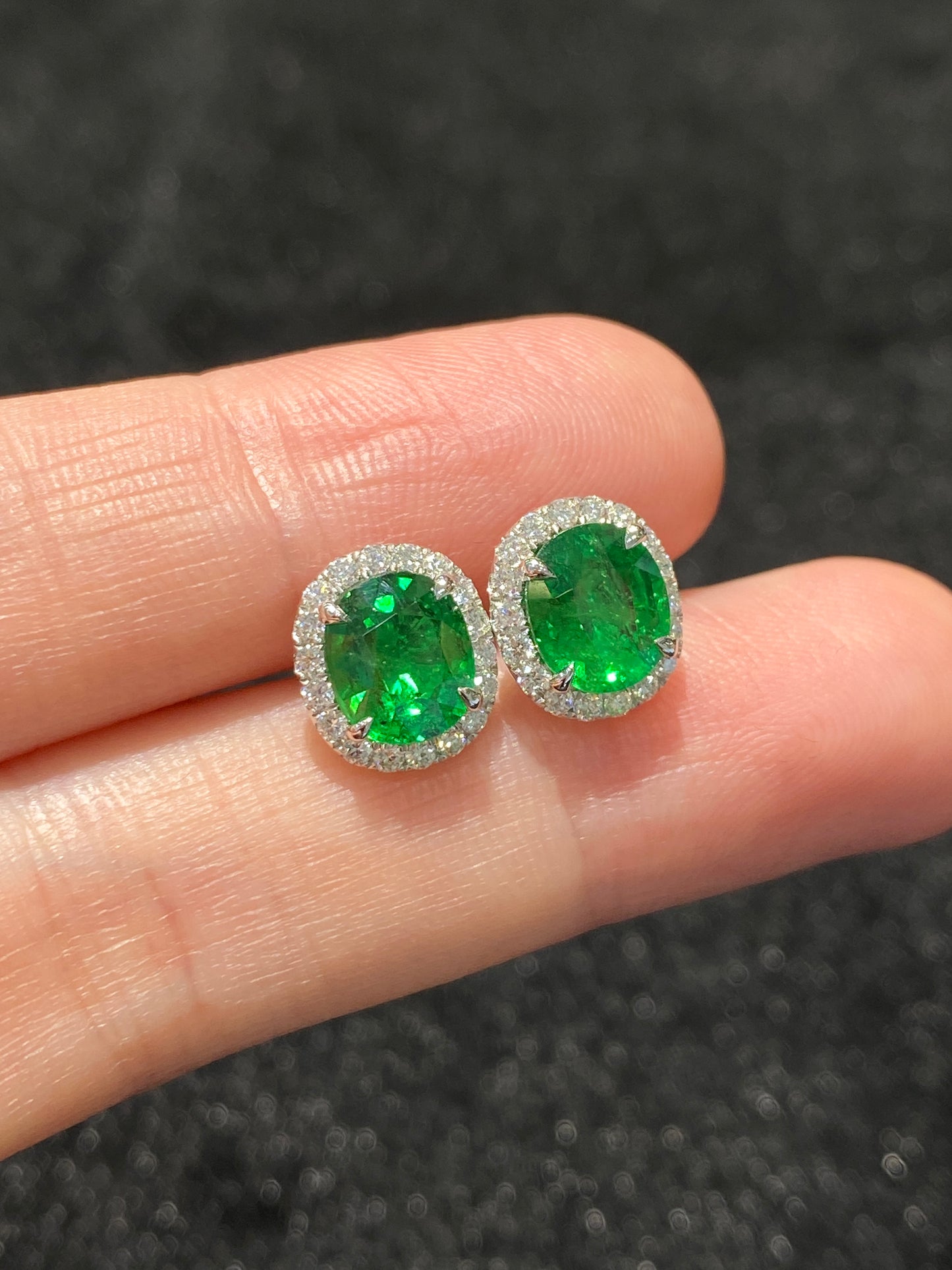 Natural Tsavorite Green Garnet 3.15ct Earrings