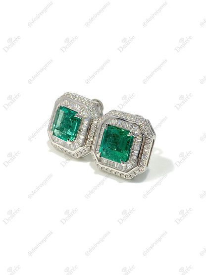 Natural Emerald 3.08ct Earrings