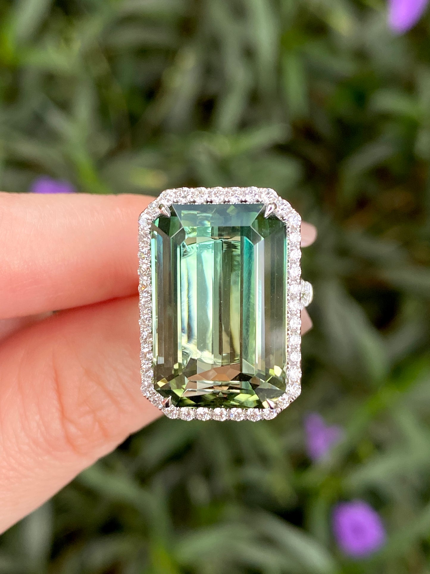 Natural Bi-color Tourmaline 22.69ct Ring