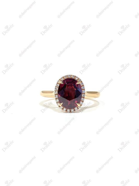 Natural Red Garnet 2.58ct Ring