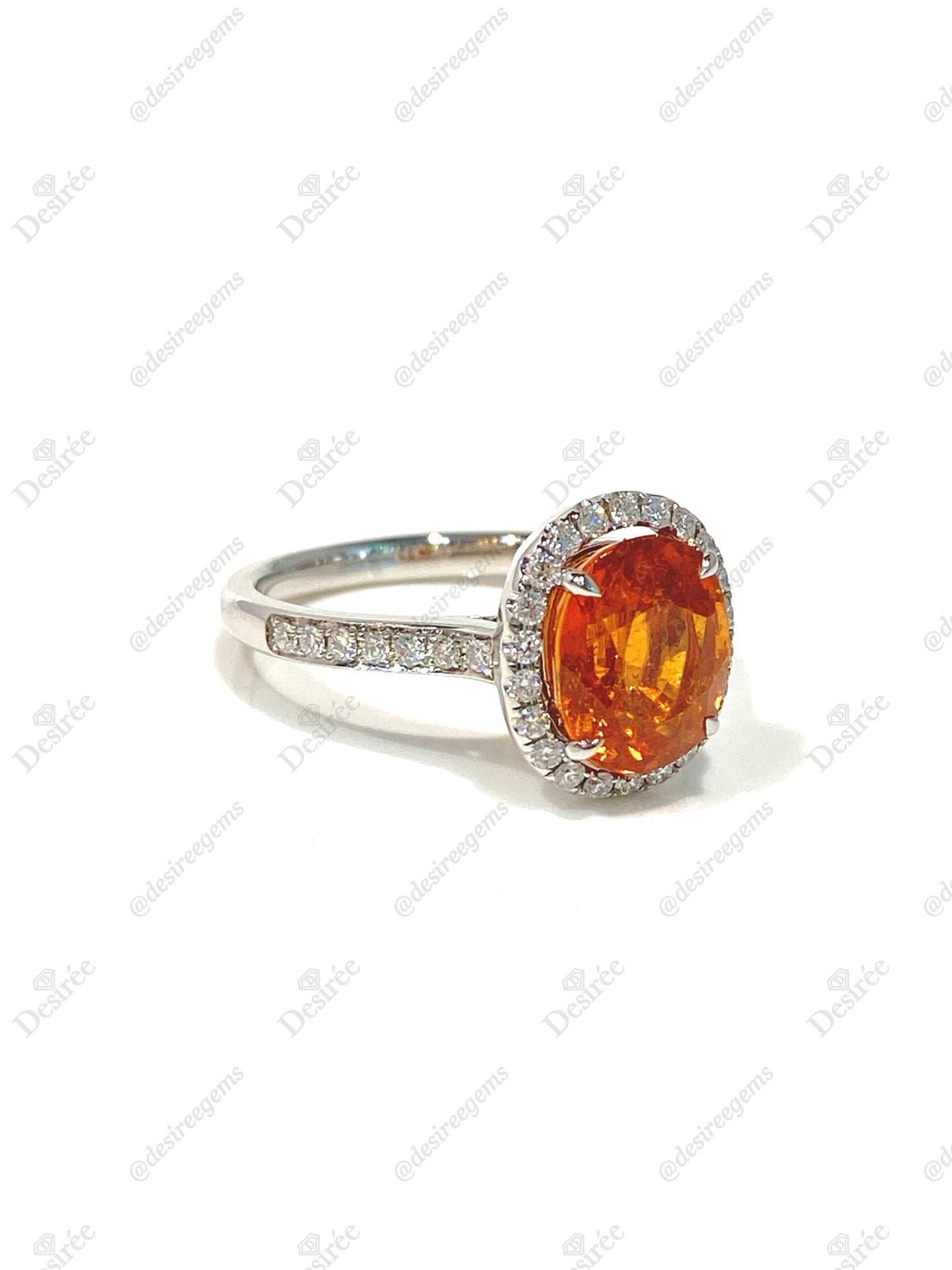 Natural Mandarin Garnet 3.37ct Ring