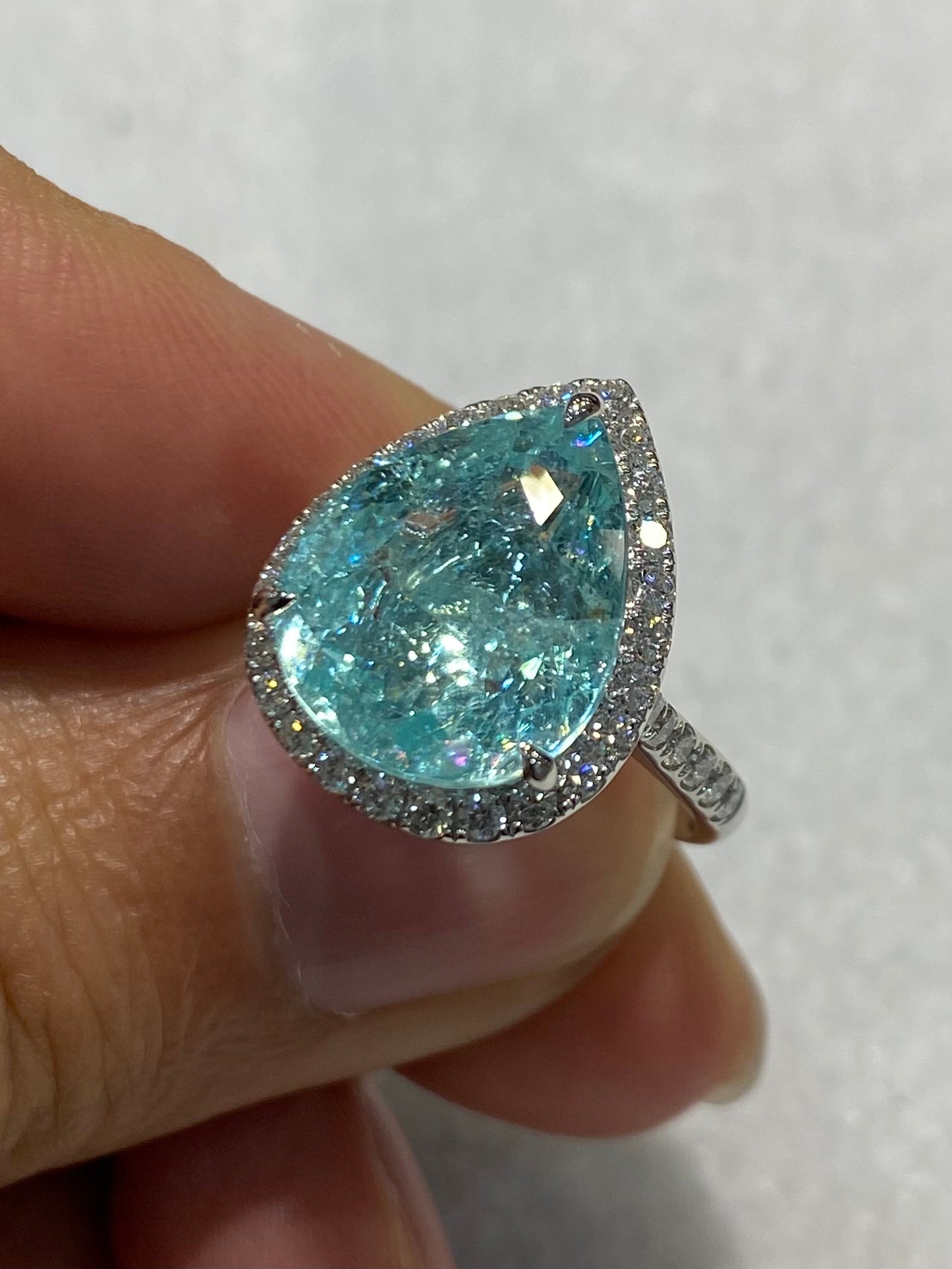 Natural Paraiba Tourmaline 7.74ct Ring