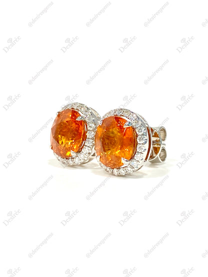 Natural Mandarin Garnet 4.99ct Earrings