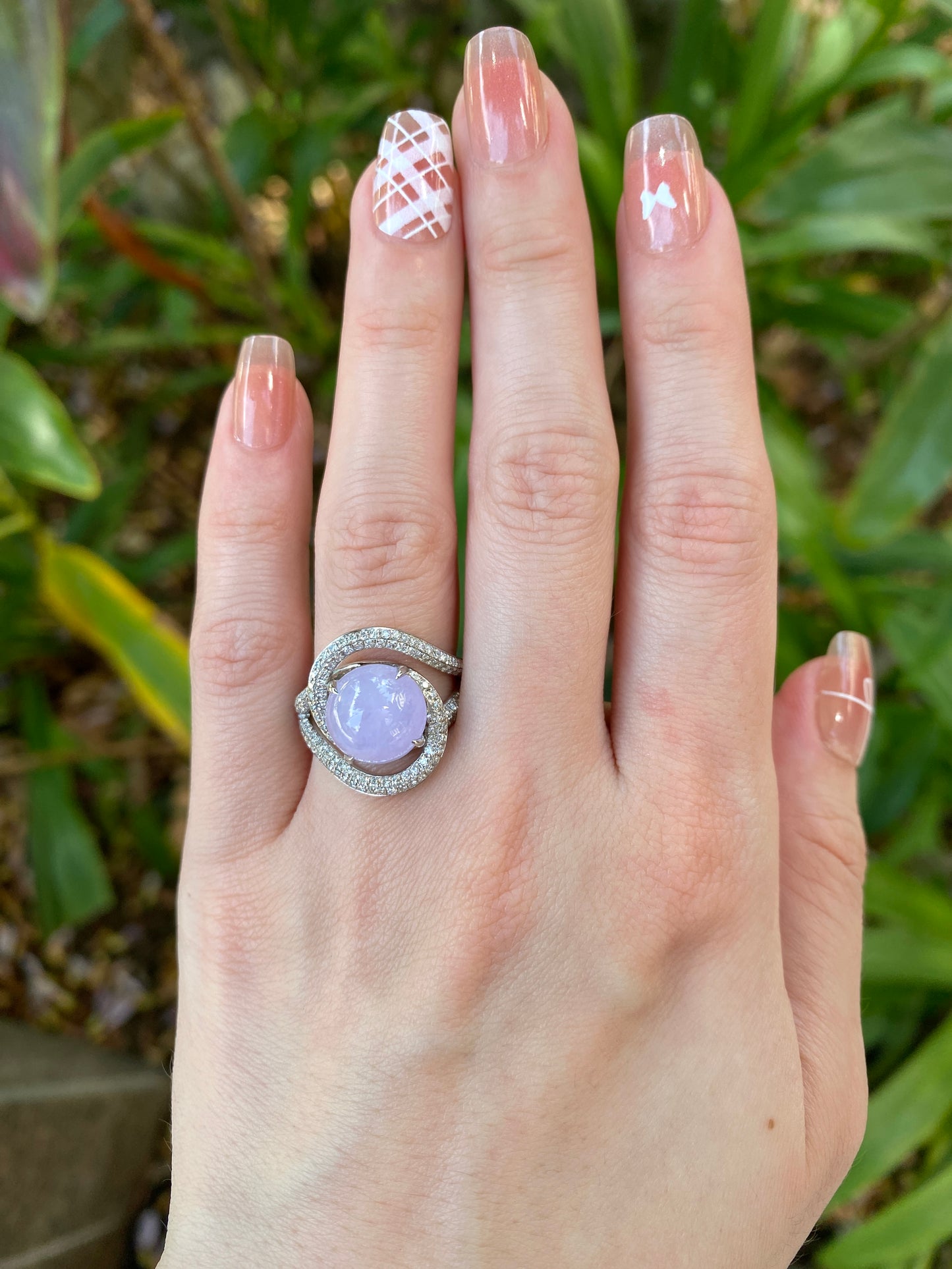 Natural Type A Lavender Jadeite Ring