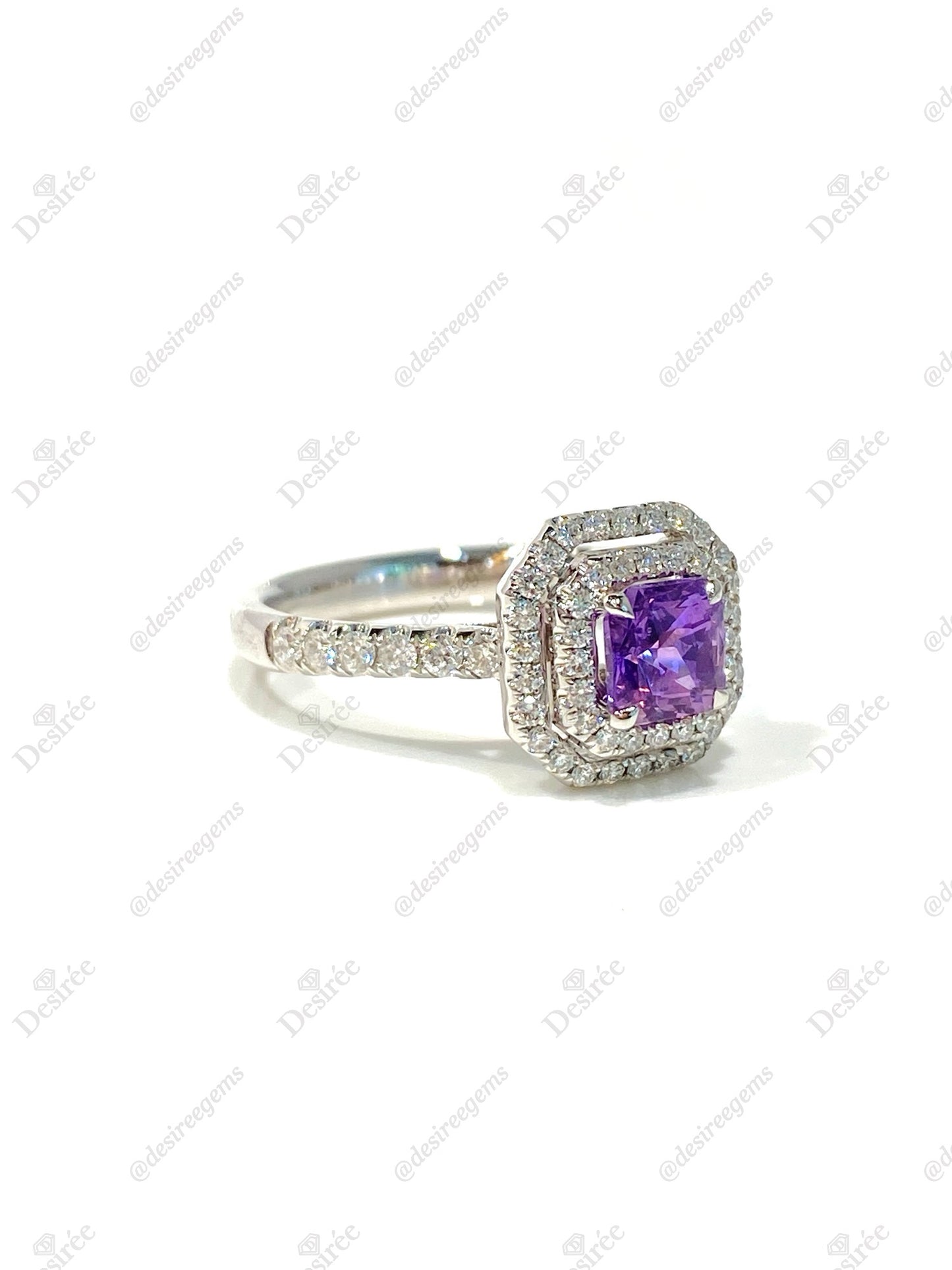 Natural Unheated Purple Sapphire 1.01ct Ring