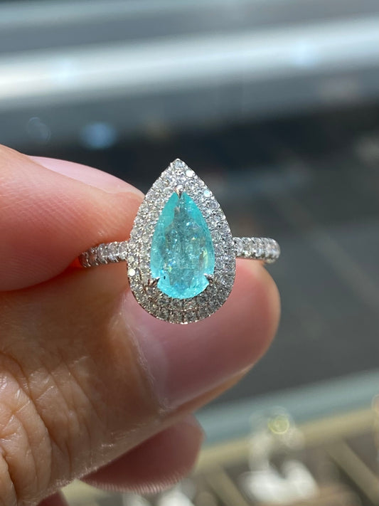 Natural Paraiba Tourmaline 1.13ct Ring