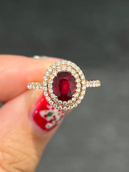Natural Unheated Ruby 1.04ct Ring