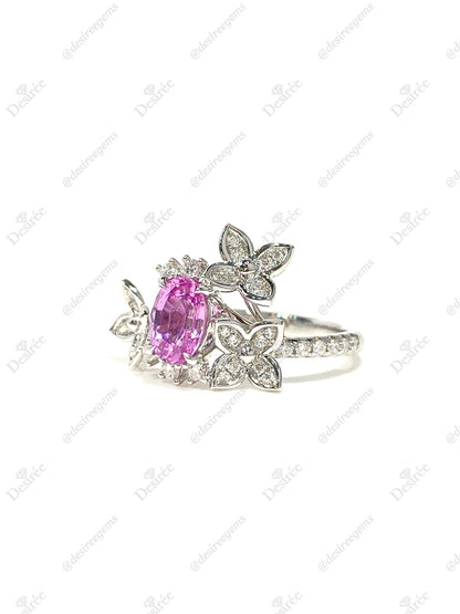 Natural Pink Sapphire 1.16ct Ring