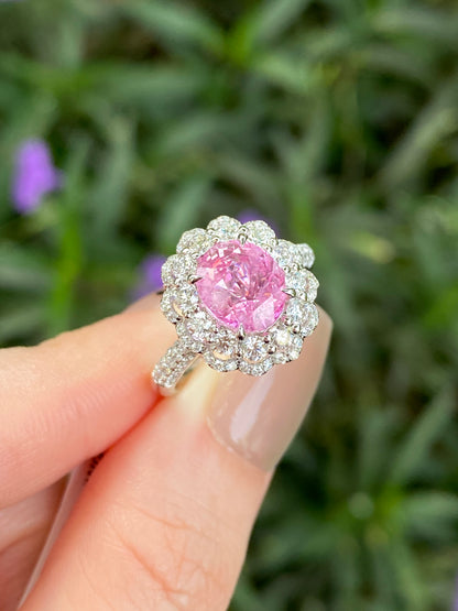 Natural Unheated Padparadscha Sapphire 2.54ct Ring