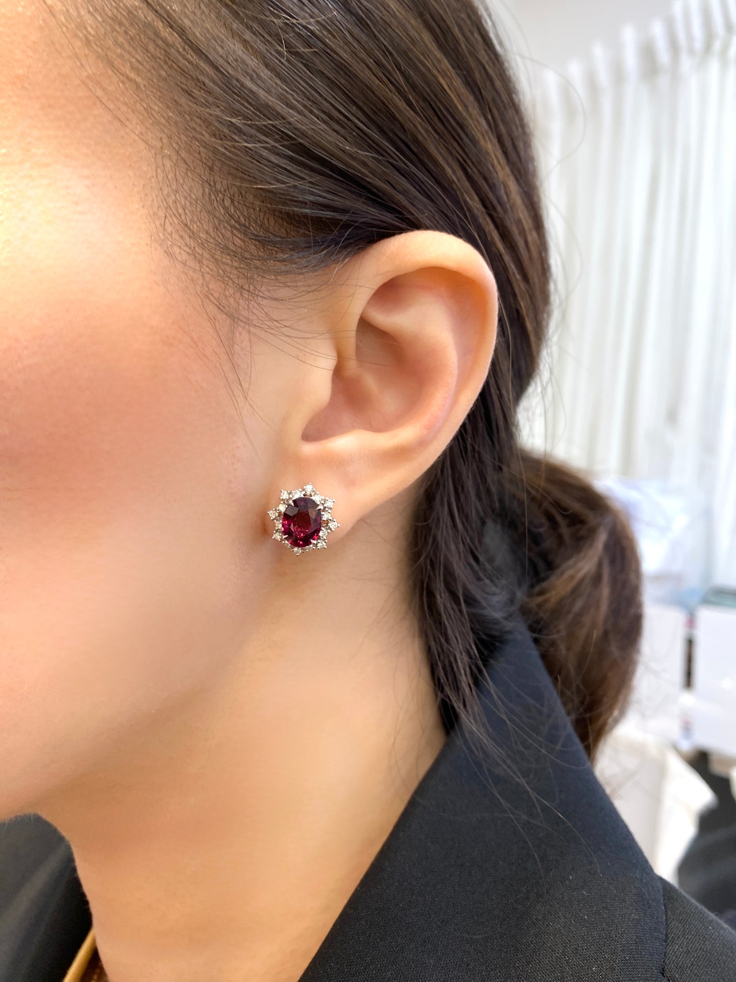 Natural Red Garnet 4.35ct Earrings