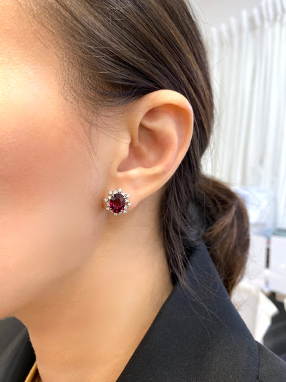 Natural Red Garnet 4.35ct Earrings