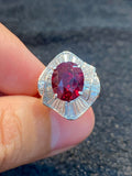 Natural Unheated Ruby 5.05ct Ring Set With Natural Diamonds In 18K White Gold Gemstone Fine Jewellery Singapore