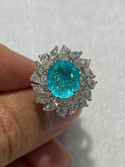 Natural Paraiba Tourmaline 3.63ct Ring
