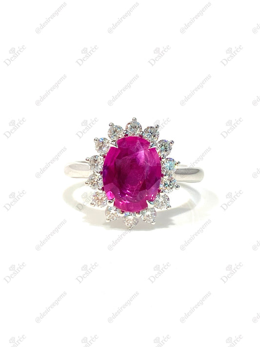 Natural Unheated Ruby 2.27ct Ring