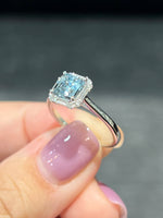 Natural Aquamarine 1.13ct Ring Set With Natural Diamonds In 18K White Gold Singapore Gemstone Fine Jewelry