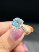 Natural Aquamarine 2.80ct Ring Set With Natural Diamonds In 18K White Gold Singapore Gemstone Fine Jewellery