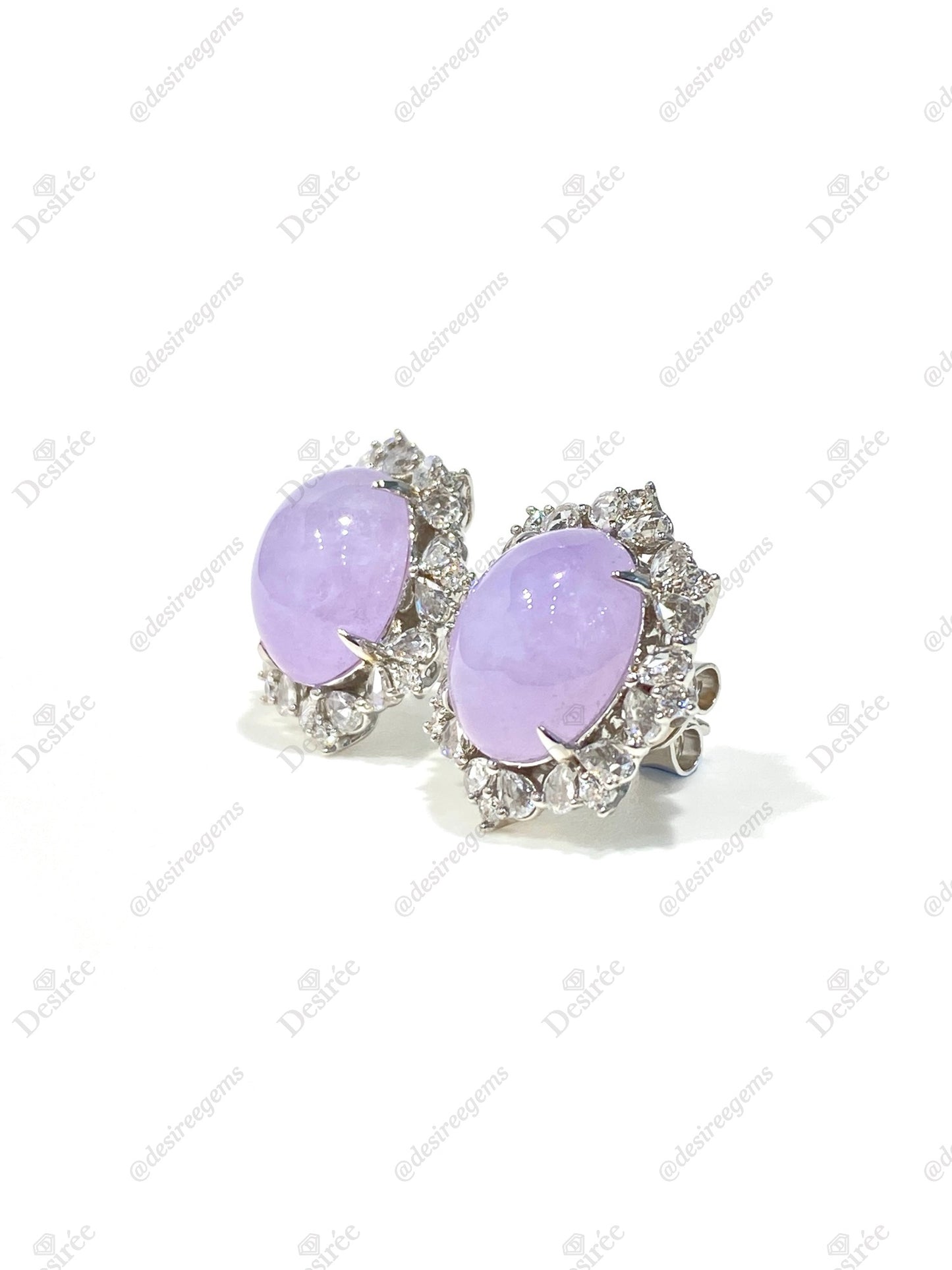 Natural Type A Lavender Jadeite Earrings
