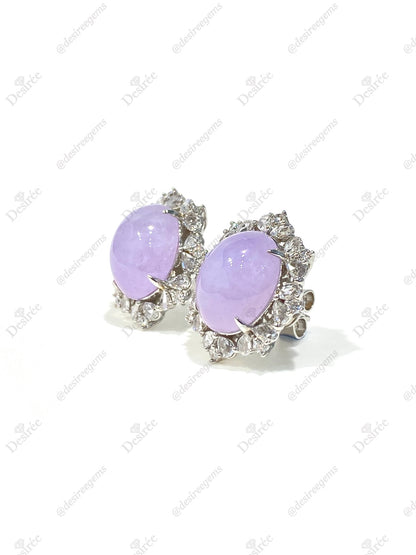 Natural Type A Lavender Jadeite Earrings