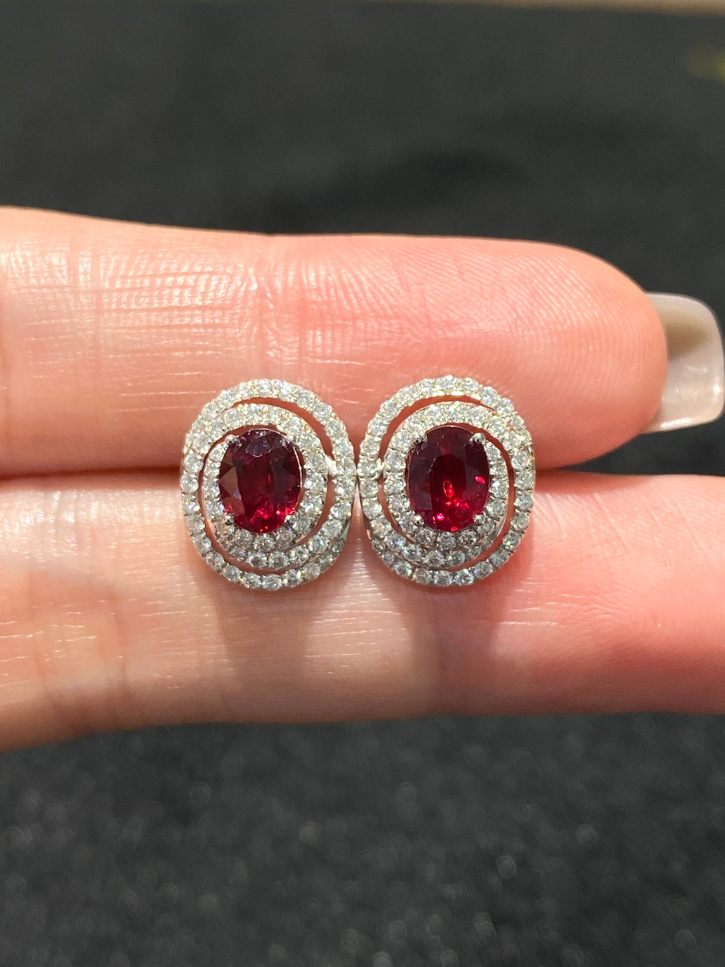 Natural Unheated Ruby 1.46ct Earrings