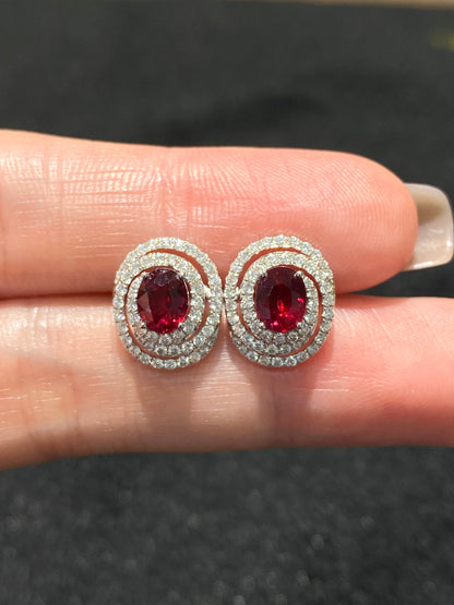 Natural Unheated Ruby 1.46ct Earrings