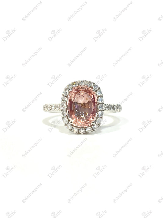 Natural Unheated Padparadscha Sapphire 2.11ct Ring