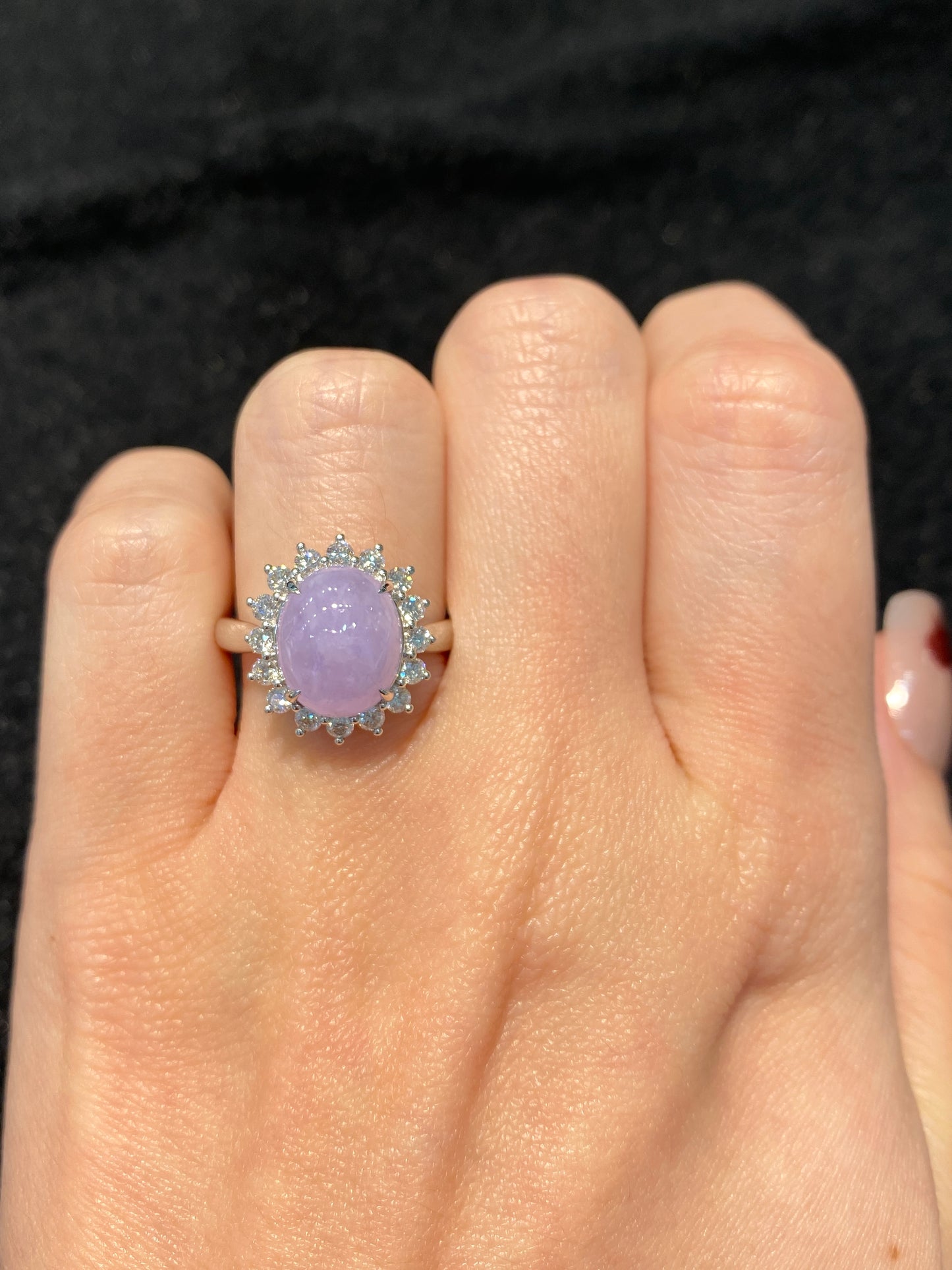Natural Type A Lavender Jadeite Ring
