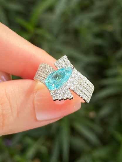 Natural Paraiba Tourmaline 1.23ct Ring