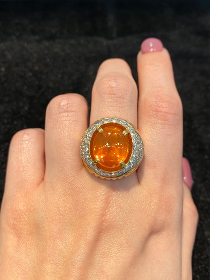 Natural Orange Sapphire Ring 8.15ct