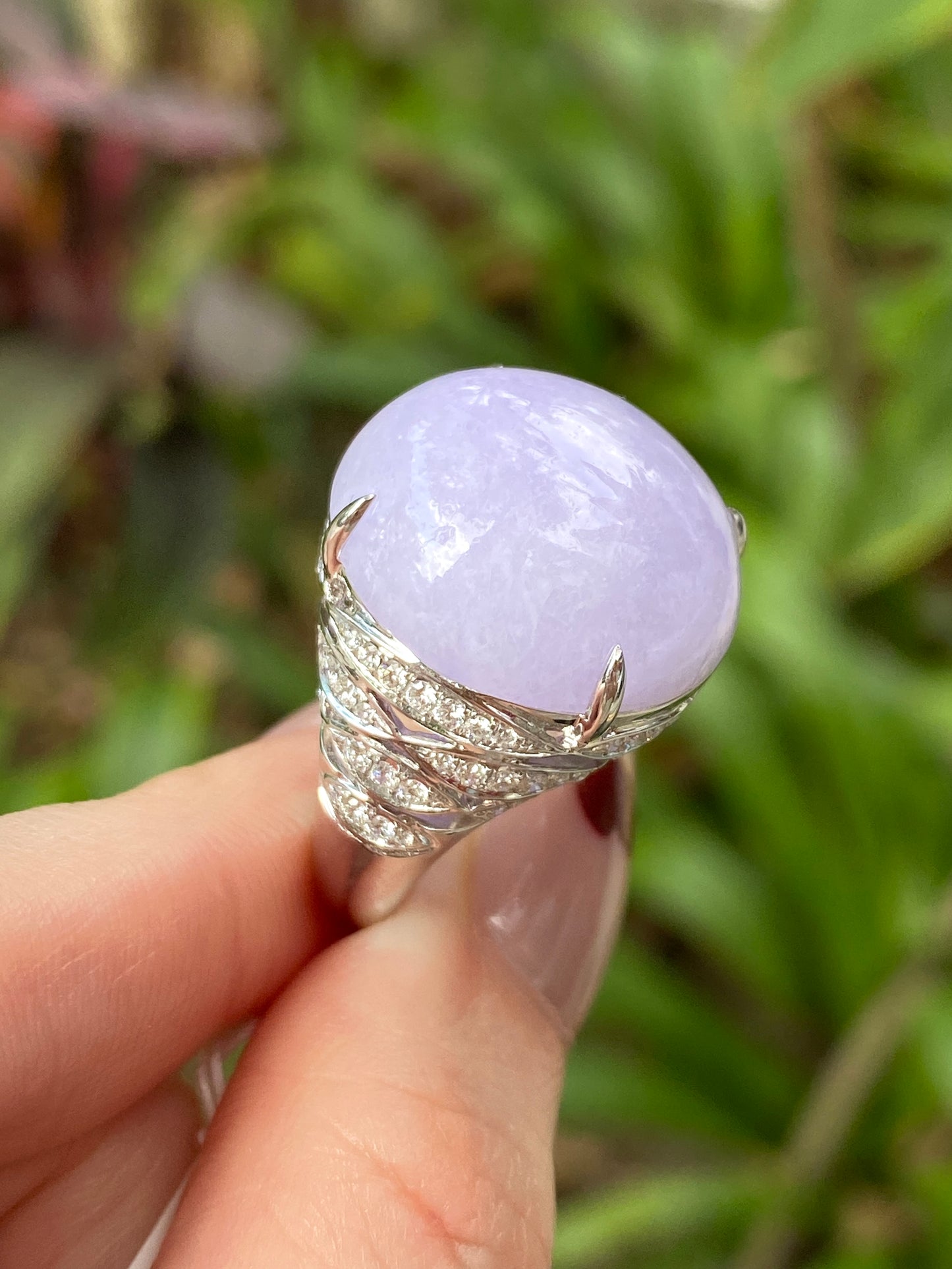 Natural Type A Lavender Jadeite Ring