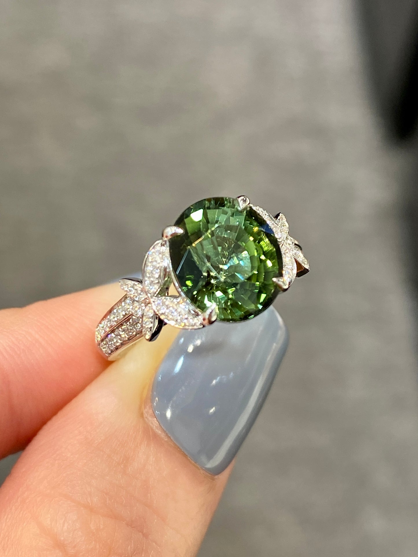 Natural Green Tourmaline 3.53ct Ring