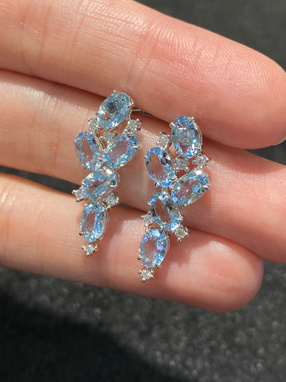 Natural Aquamarine Earrings 3.54ct