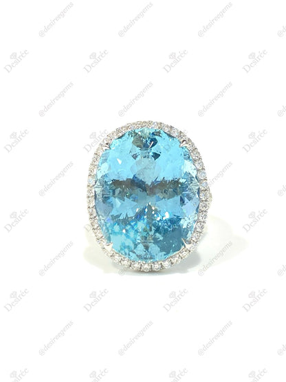 Natural Aquamarine 19.41ct Ring