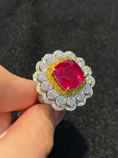 Natural Vivid Red Ruby 7.46ct Ring/Pendant