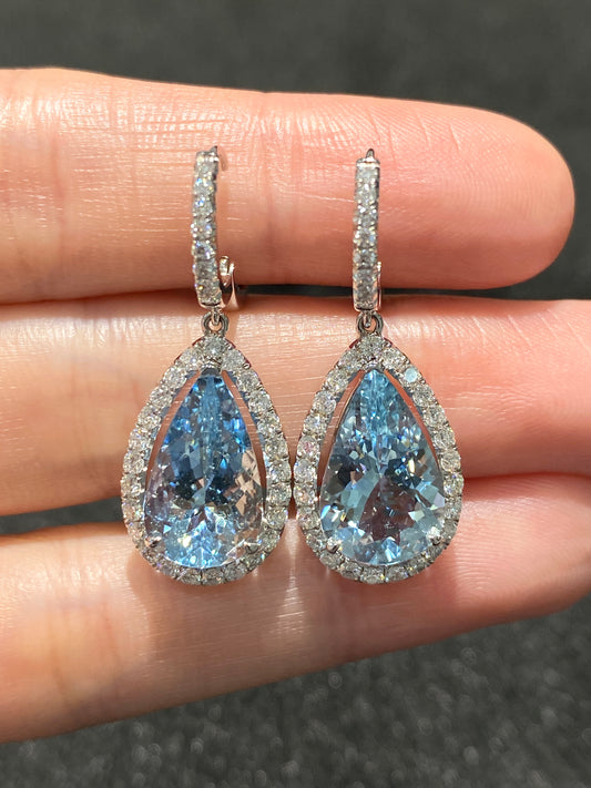 Natural Aquamarine Earrings 6.19ct