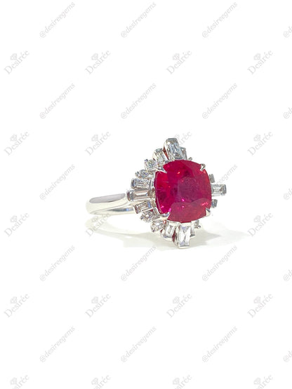 Natural Rubellite Tourmaline 3.74ct Ring