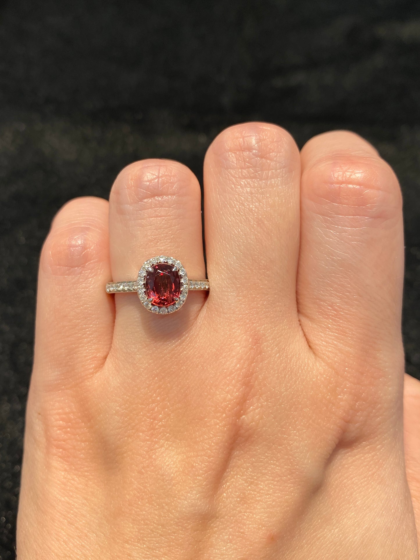 Natural Orangy Red Spinel 1.09ct Ring