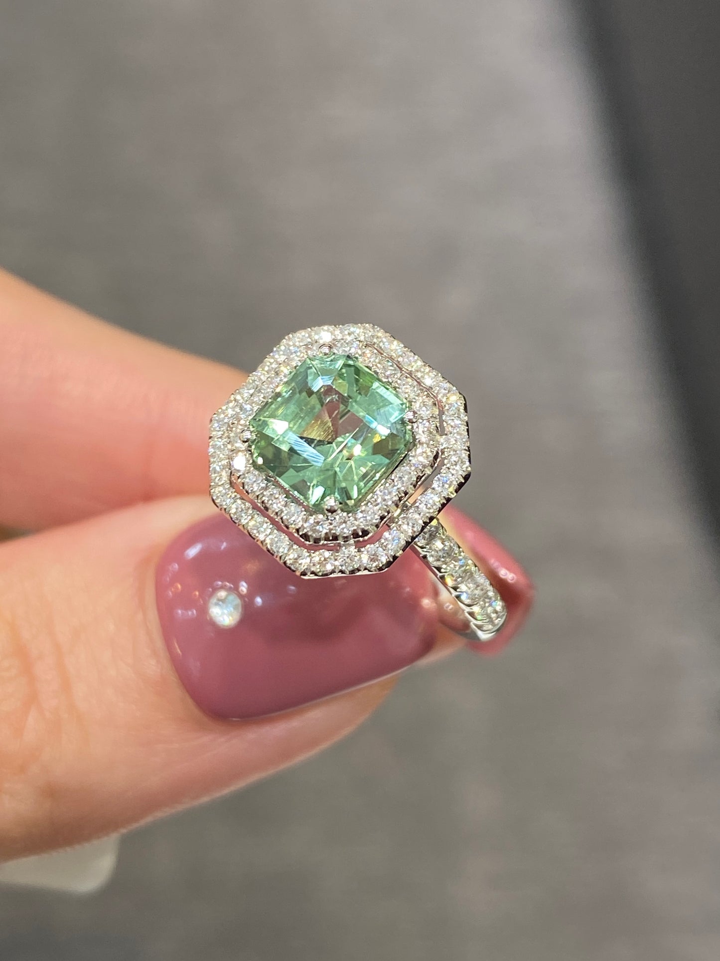 Natural Green Tourmaline 1.82ct Ring