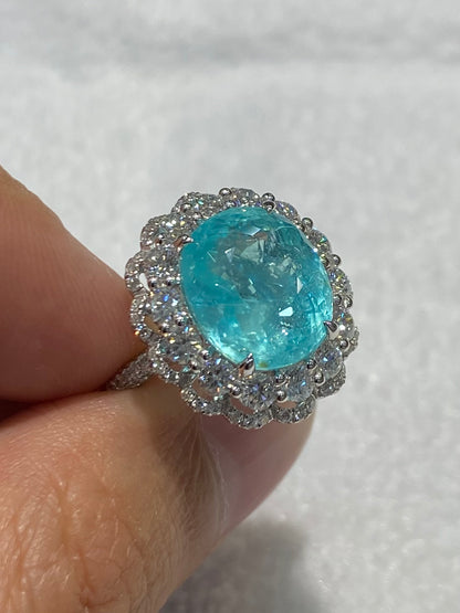 Natural Paraiba Tourmaline 7.85ct Ring