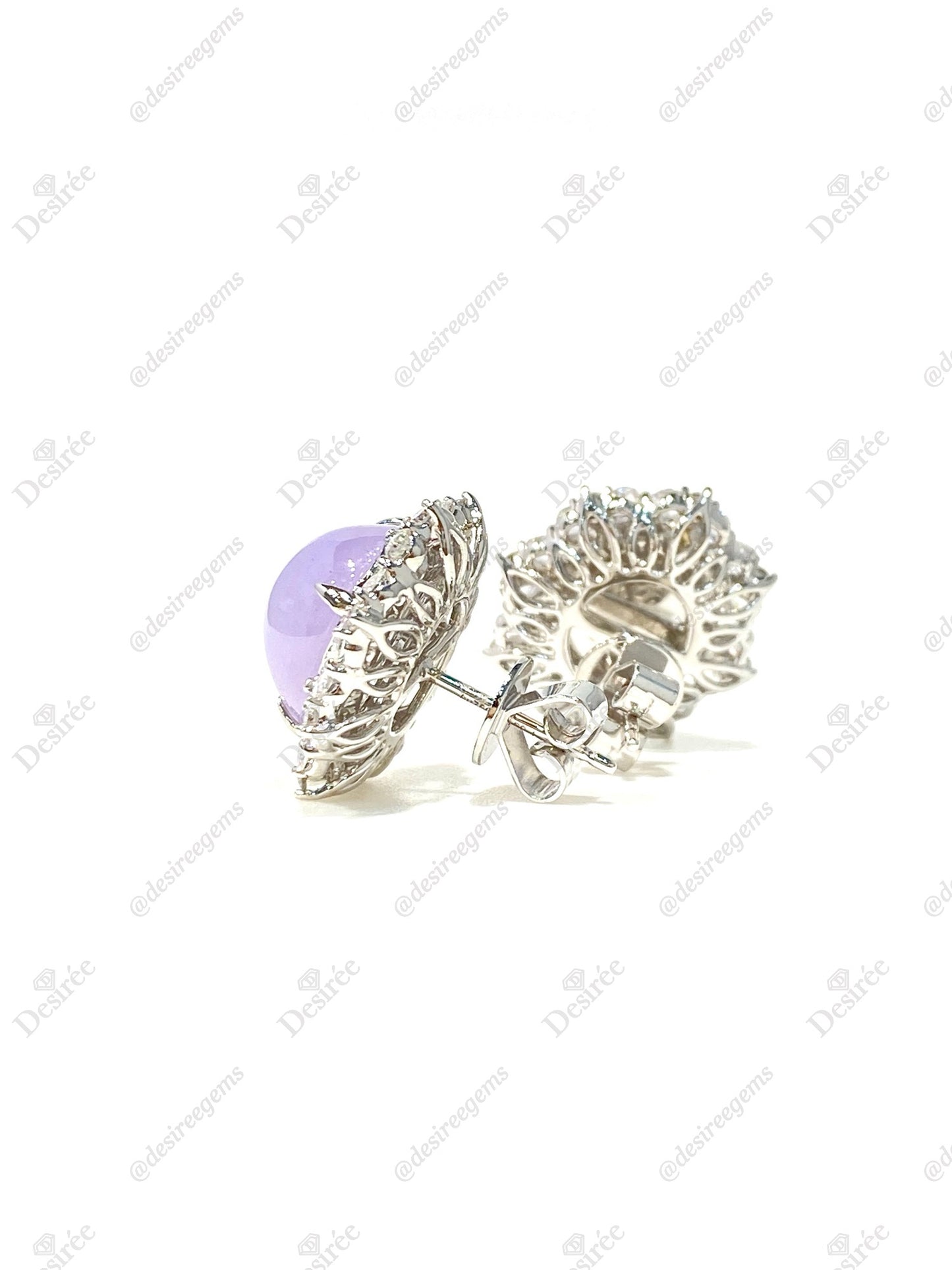 Natural Type A Lavender Jadeite Earrings