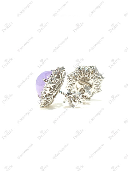 Natural Type A Lavender Jadeite Earrings