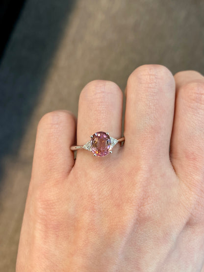 Natural Pink Tourmaline 1.49ct Ring