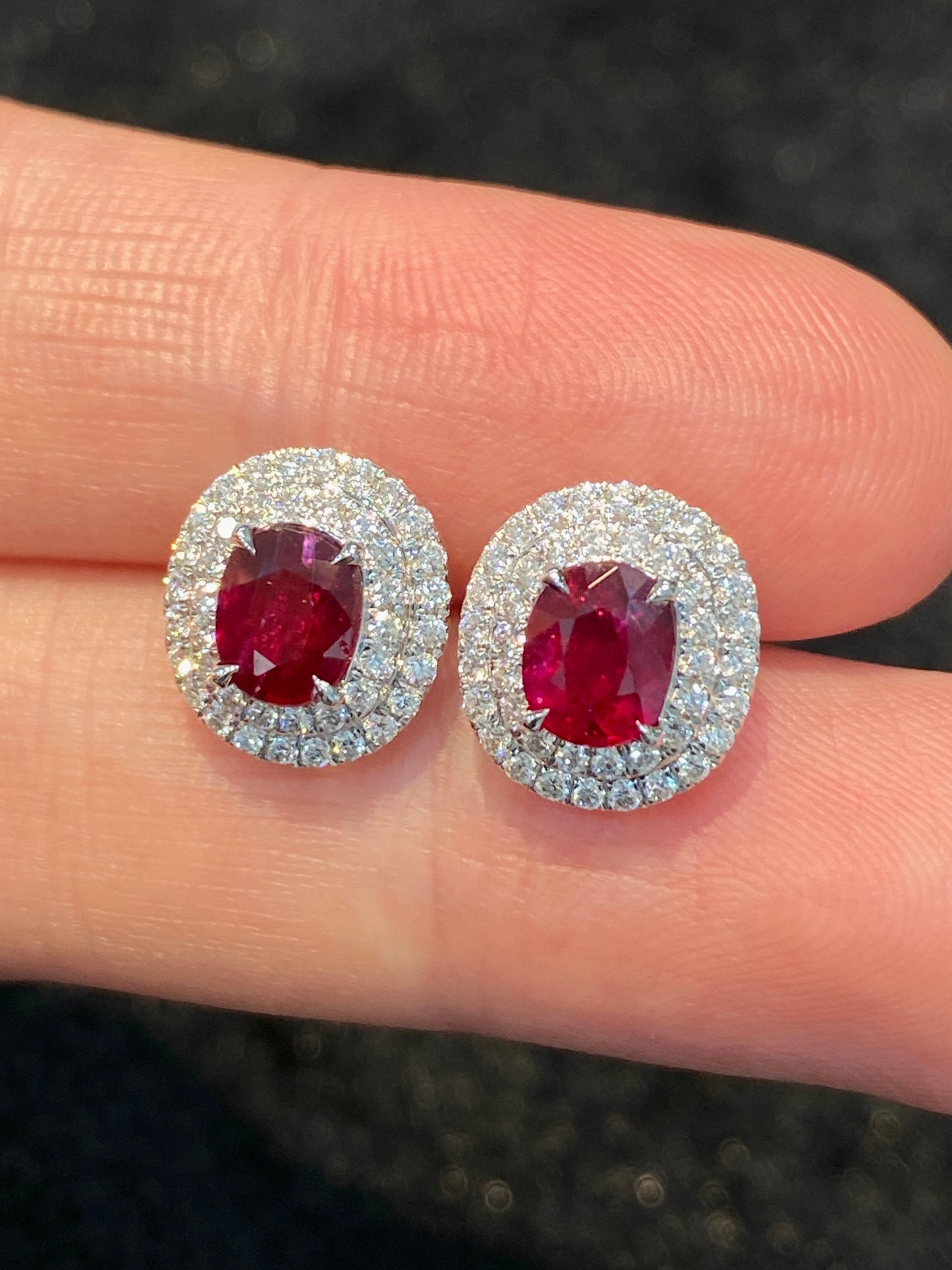 Natural Unheated Ruby 1.33ct Earrings