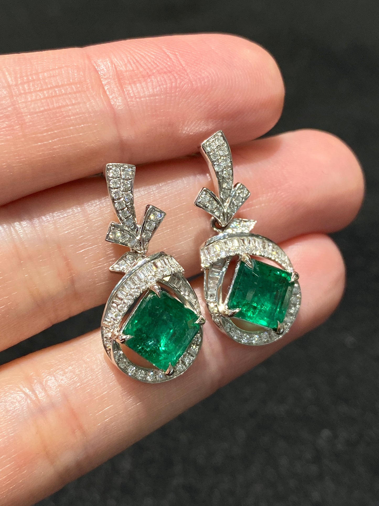 Natural Emerald 3.74ct Earrings