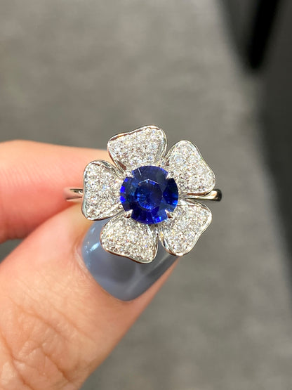 Natural Blue Sapphire 1.09ct Ring