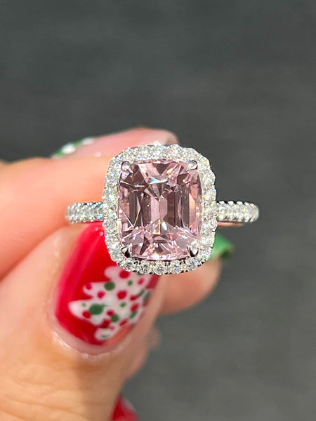Natural Pink Tourmaline 2.87ct Ring Set In 18K White Gold Singapore Gemstone Fine Jewellery
